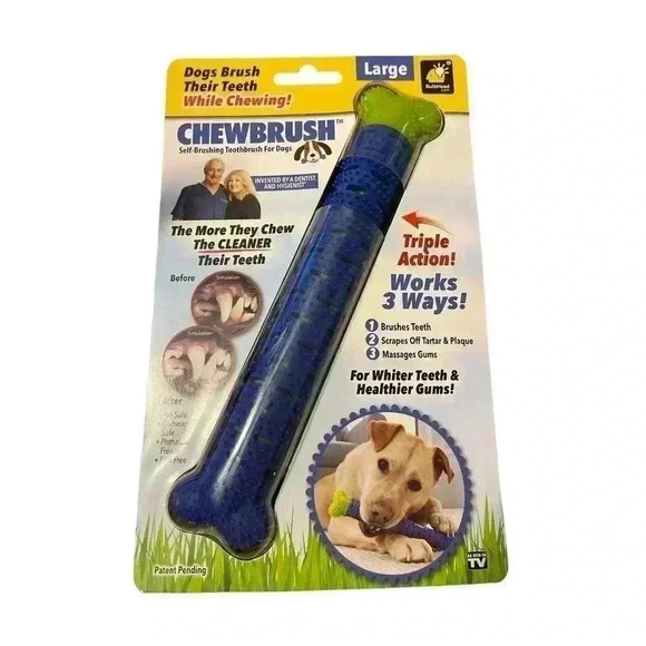 Chewbrush Self Brushing Toothbrush For Dogs Bulbhead As Seen On TV NEW- Size LRG - Picture 1 of 2